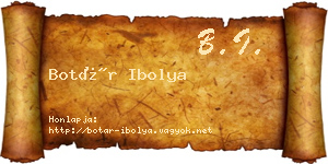 Botár Ibolya névjegykártya